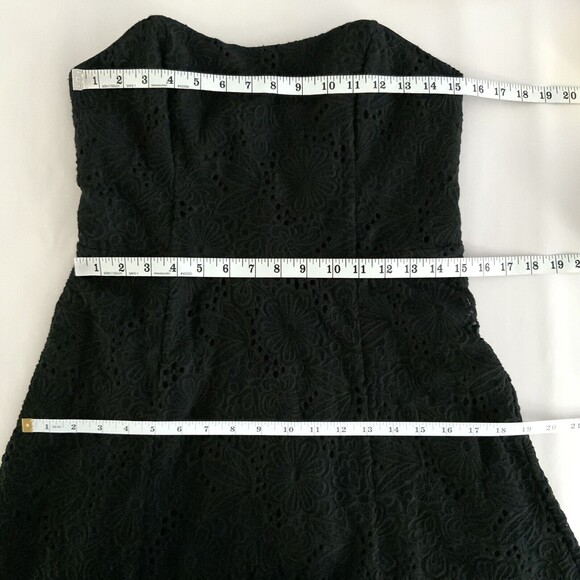 Lilly Pulitzer Vicki Eyelet Strapless Dress Black 10 - Picture 5 of 12